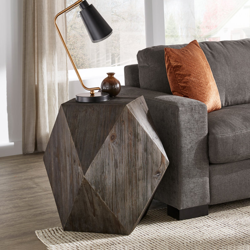 Millwood Pines Mcmillin Solid Wood Block End Table Wayfair